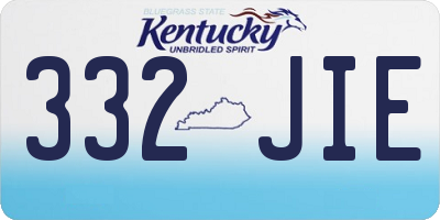 KY license plate 332JIE