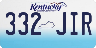 KY license plate 332JIR