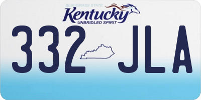 KY license plate 332JLA