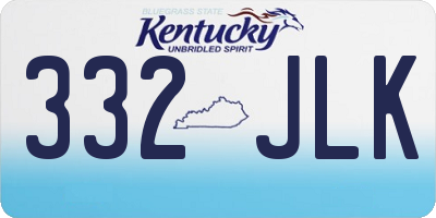 KY license plate 332JLK
