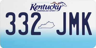 KY license plate 332JMK