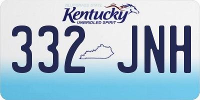KY license plate 332JNH