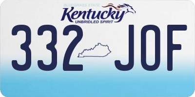 KY license plate 332JOF