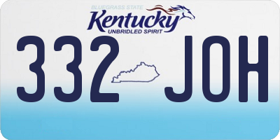KY license plate 332JOH