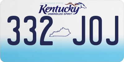 KY license plate 332JOJ