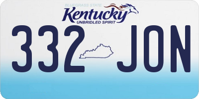 KY license plate 332JON
