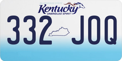 KY license plate 332JOQ