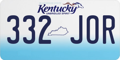 KY license plate 332JOR