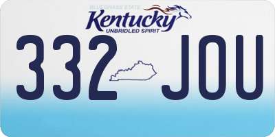 KY license plate 332JOU
