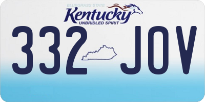 KY license plate 332JOV
