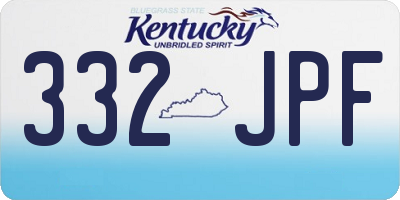 KY license plate 332JPF
