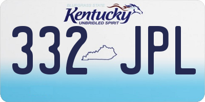 KY license plate 332JPL