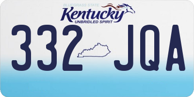 KY license plate 332JQA