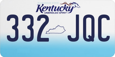 KY license plate 332JQC