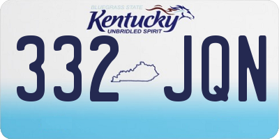KY license plate 332JQN