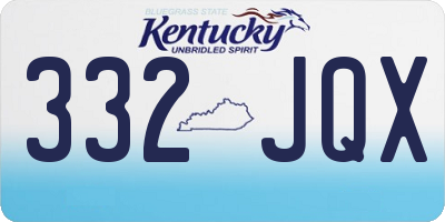 KY license plate 332JQX