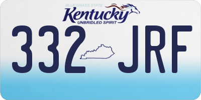 KY license plate 332JRF