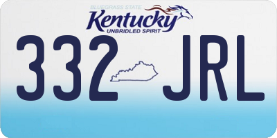 KY license plate 332JRL