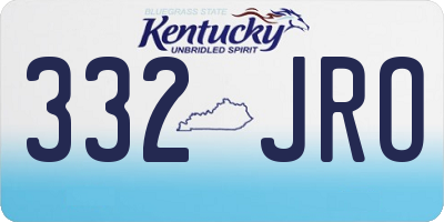 KY license plate 332JRO