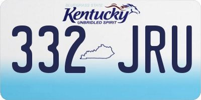 KY license plate 332JRU
