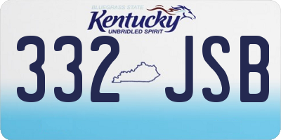 KY license plate 332JSB
