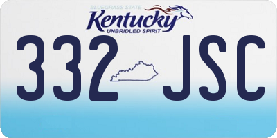 KY license plate 332JSC