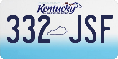 KY license plate 332JSF
