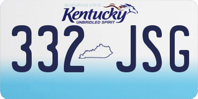 KY license plate 332JSG
