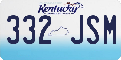 KY license plate 332JSM