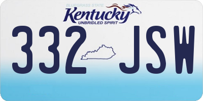 KY license plate 332JSW
