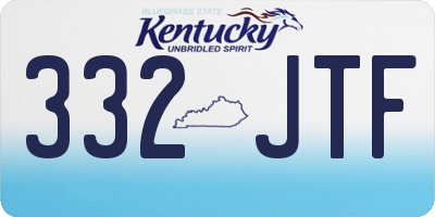KY license plate 332JTF