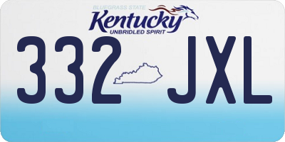 KY license plate 332JXL