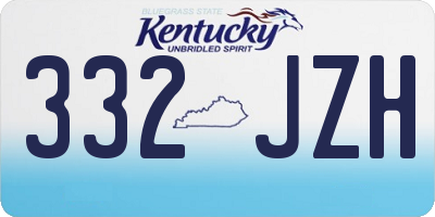 KY license plate 332JZH