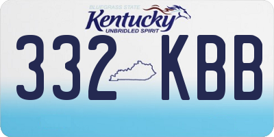 KY license plate 332KBB