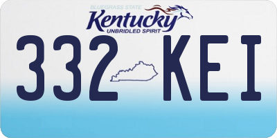 KY license plate 332KEI