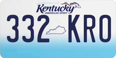 KY license plate 332KRO