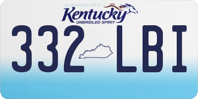 KY license plate 332LBI