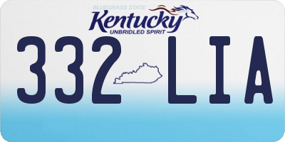 KY license plate 332LIA