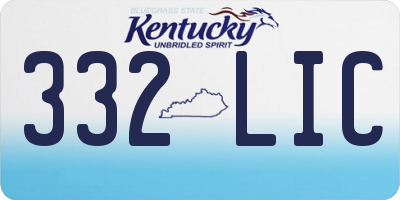 KY license plate 332LIC