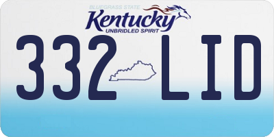 KY license plate 332LID