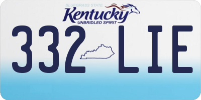KY license plate 332LIE