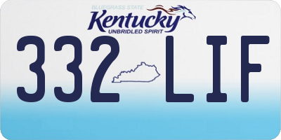 KY license plate 332LIF