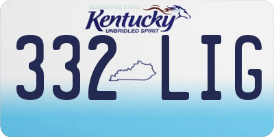 KY license plate 332LIG