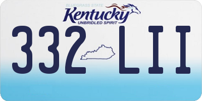 KY license plate 332LII