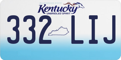 KY license plate 332LIJ