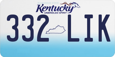 KY license plate 332LIK