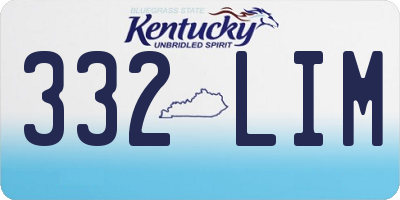 KY license plate 332LIM