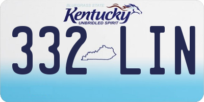 KY license plate 332LIN