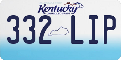 KY license plate 332LIP