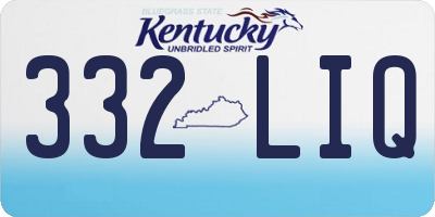 KY license plate 332LIQ